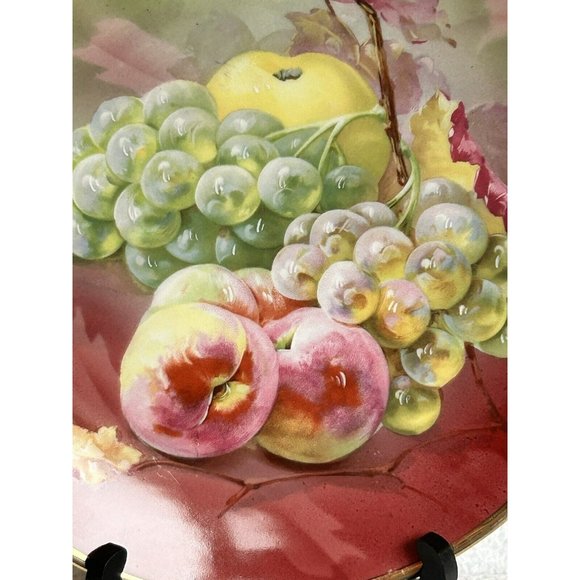 Vintage 1909-1934 C.T. Altwasser 9 1/4” Gorgeous Red & Green Grapes & Apples EUC - Picture 5 of 12